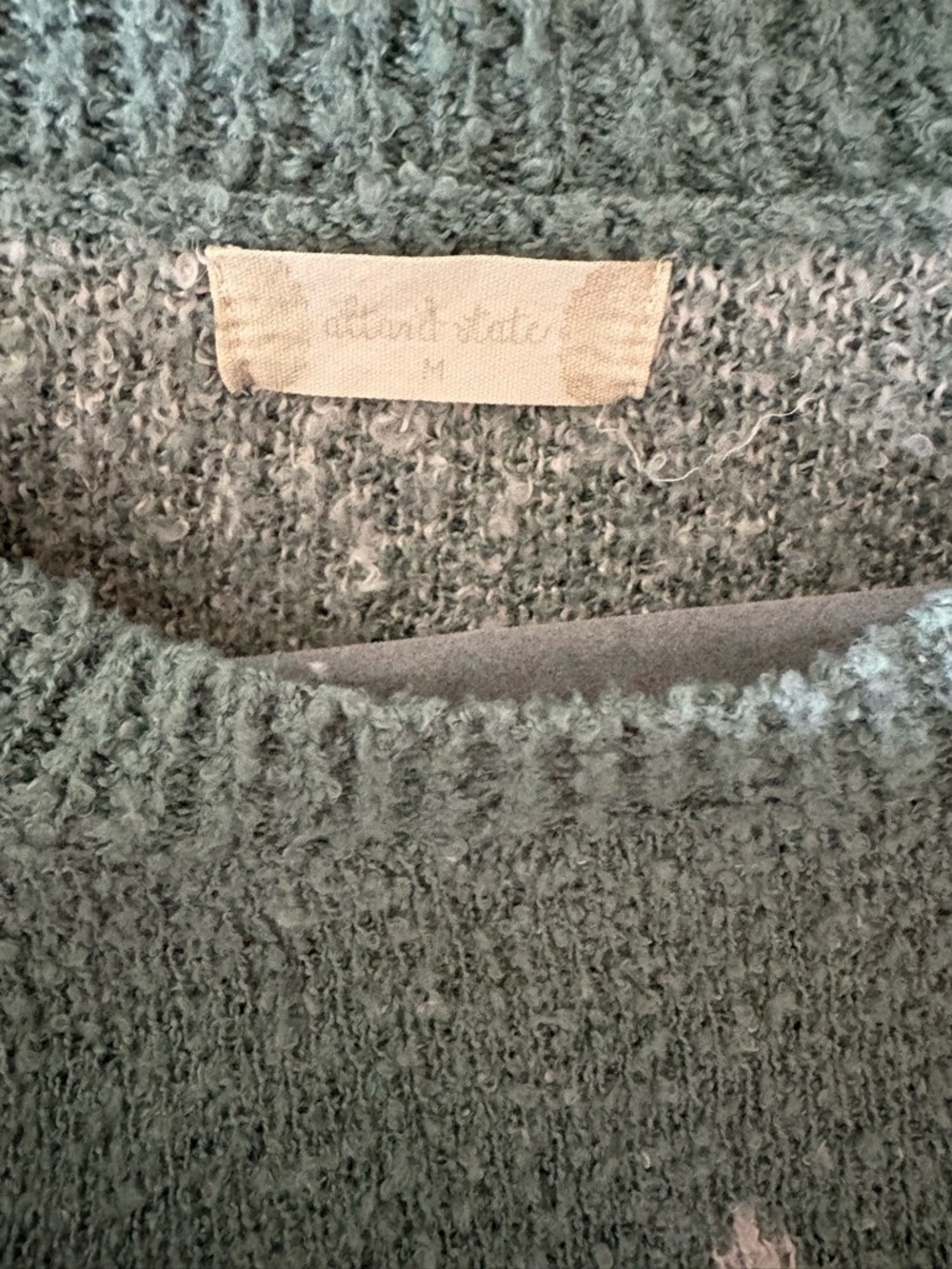 Altar'd State Sage Green Star Cropped Crew Sweater - Picture 3 of 3